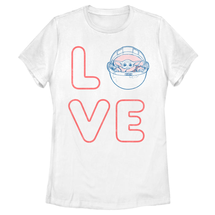 fifth sun Women's Star Wars: The Mandalorian Valentine's Day The Child Love Space Capsule T-Shirt