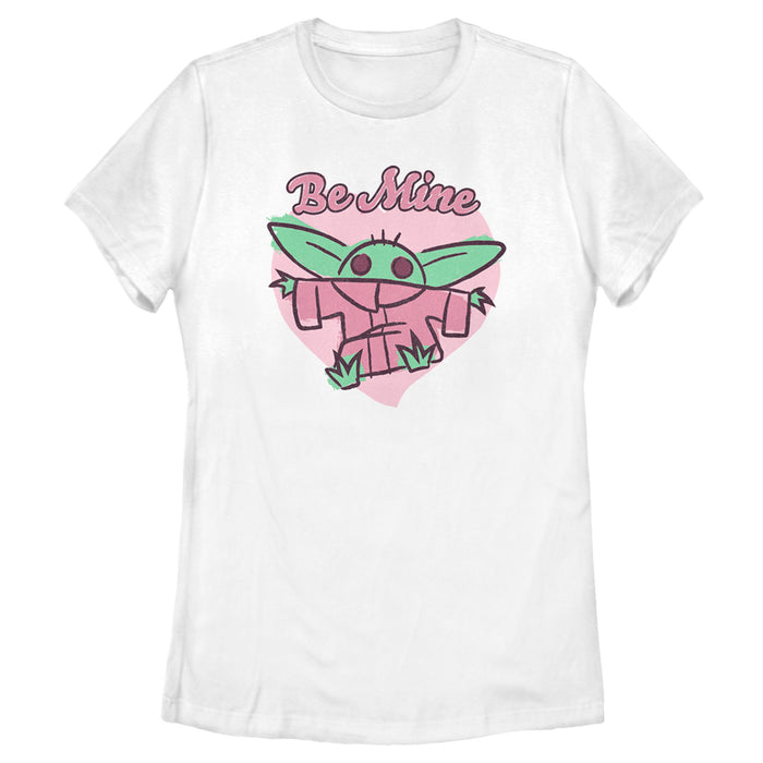fifth sun Women's Star Wars: The Mandalorian Valentine's Day The Child Be Mine Sketch T-Shirt