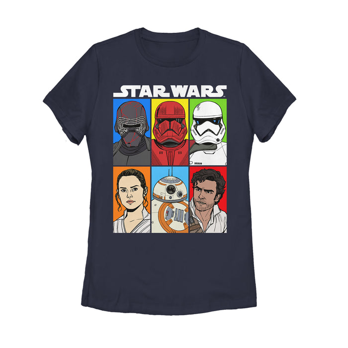 fifth sun Women's Star Wars: The Rise of Skywalker Character Grid T-Shirt