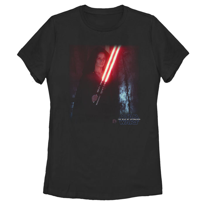 fifth sun Women's Star Wars: The Rise of Skywalker Dark Rey Double Saber T-Shirt