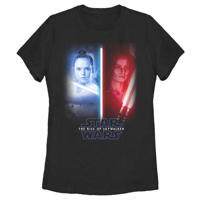 fifth sun Women's Star Wars: The Rise of Skywalker Dark Rey Split T-Shirt