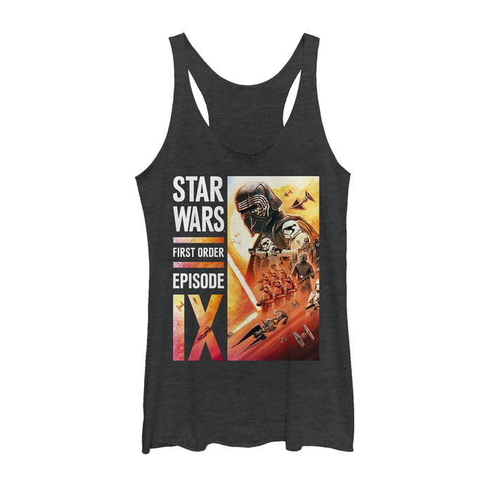 fifth sun Women's Star Wars: The Rise of Skywalker First Order Glow Racerback Tank Top