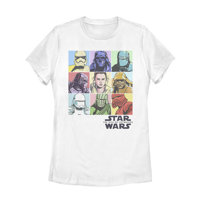 fifth sun Women's Star Wars: The Rise of Skywalker Pastel Character Bingo T-Shirt