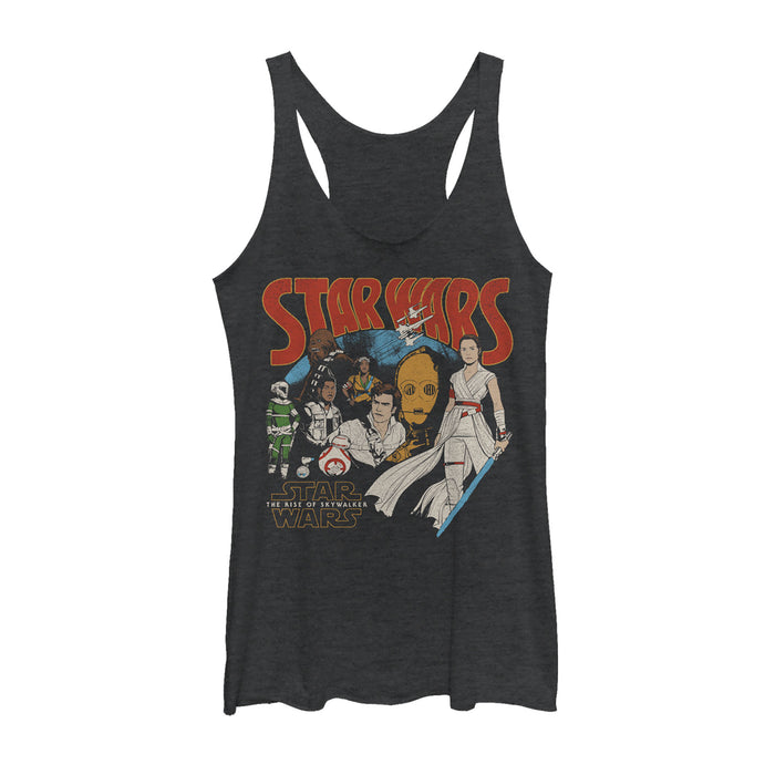 fifth sun Women's Star Wars: The Rise of Skywalker Retro Collage Racerback Tank Top