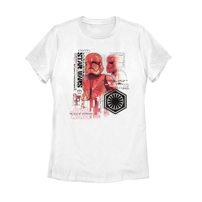 fifth sun Women's Star Wars: The Rise of Skywalker Sith Trooper Schematic Villain T-Shirt