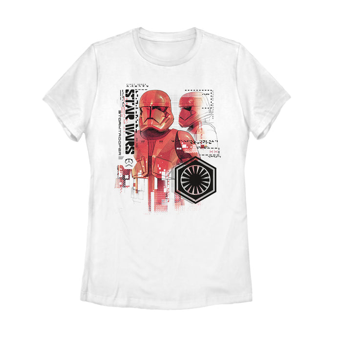 fifth sun Women's Star Wars: The Rise of Skywalker Sith Trooper Schematic Detail T-Shirt