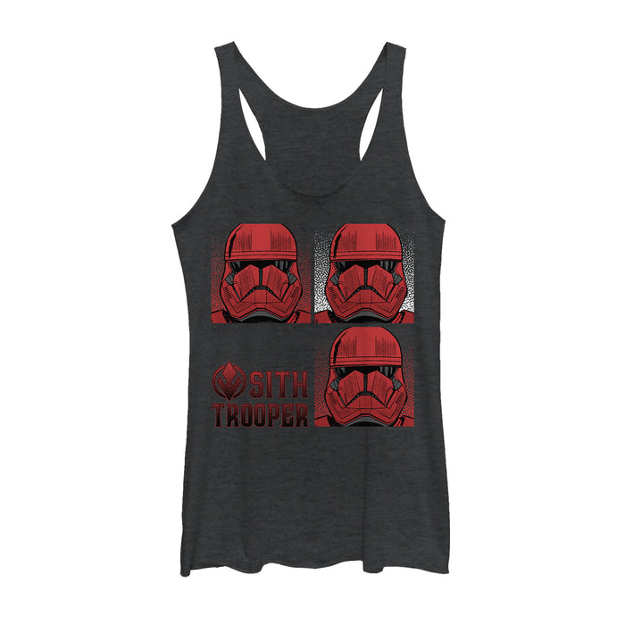 fifth sun Women's Star Wars: The Rise of Skywalker Sith Trooper Panels Racerback Tank Top