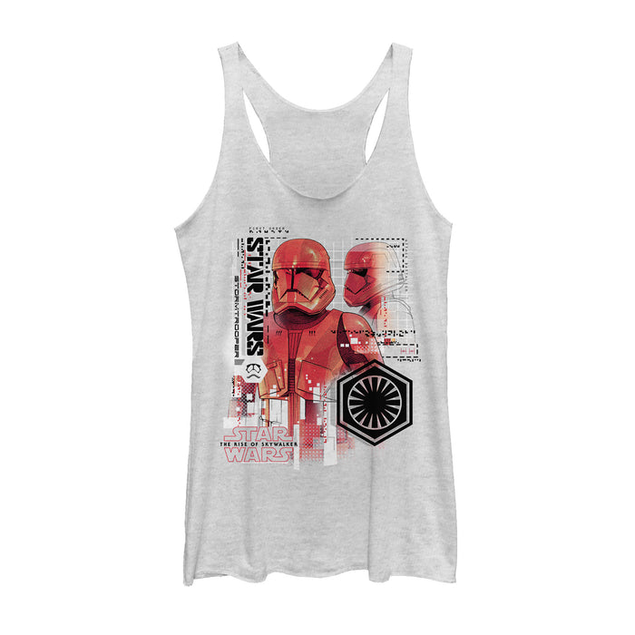 fifth sun Women's Star Wars: The Rise of Skywalker Sith Trooper Schematic Villain Racerback Tank Top