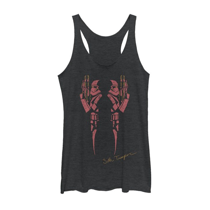 fifth sun Women's Star Wars: The Rise of Skywalker Sith Trooper Inkblot Racerback Tank Top