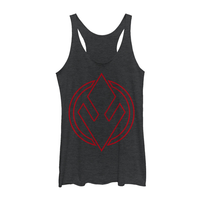 fifth sun Women's Star Wars: The Rise of Skywalker Sith Trooper Symbol Racerback Tank Top
