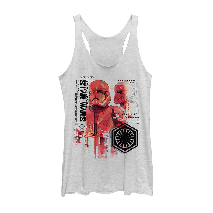 fifth sun Women's Star Wars: The Rise of Skywalker Sith Trooper Schematic Detail Racerback Tank Top