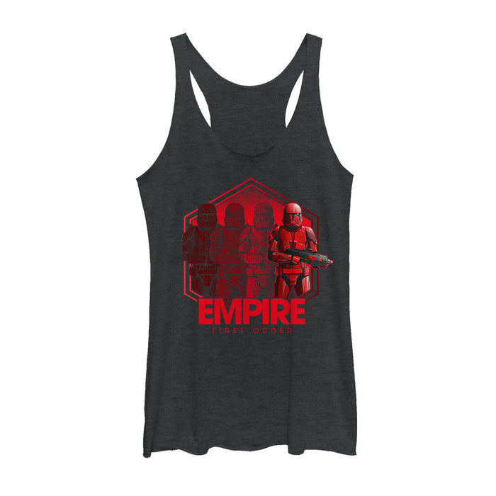 fifth sun Women's Star Wars: The Rise of Skywalker Sith Trooper Reflection Racerback Tank Top