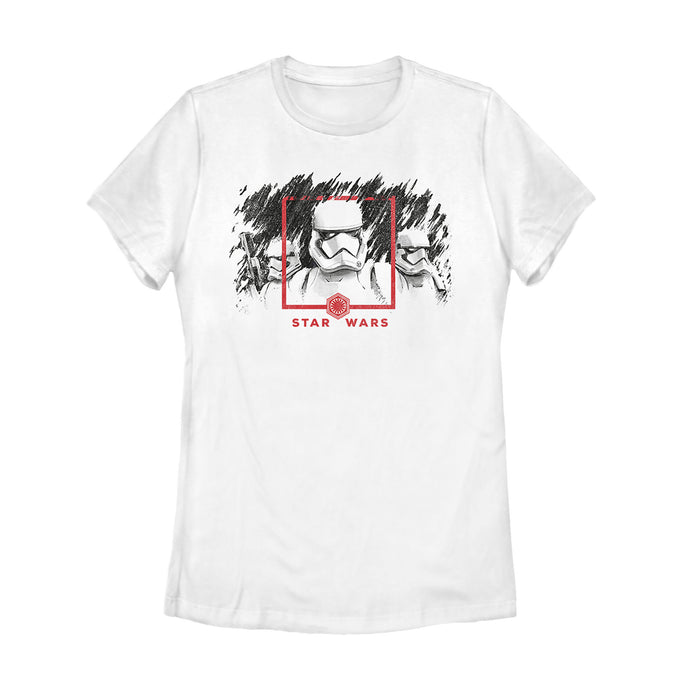 fifth sun Women's Star Wars: The Rise of Skywalker Stormtrooper Smudge T-Shirt