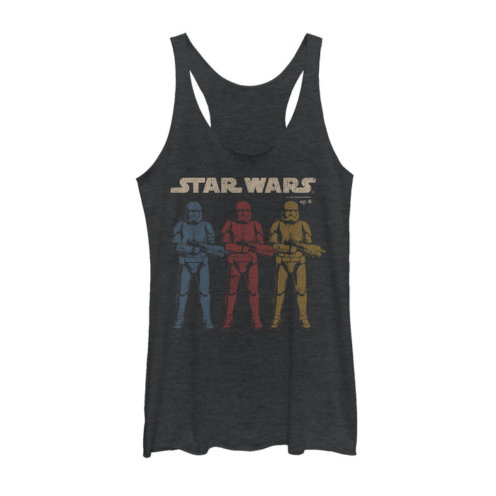 fifth sun Women's Star Wars: The Rise of Skywalker Stormtrooper Trio Racerback Tank Top