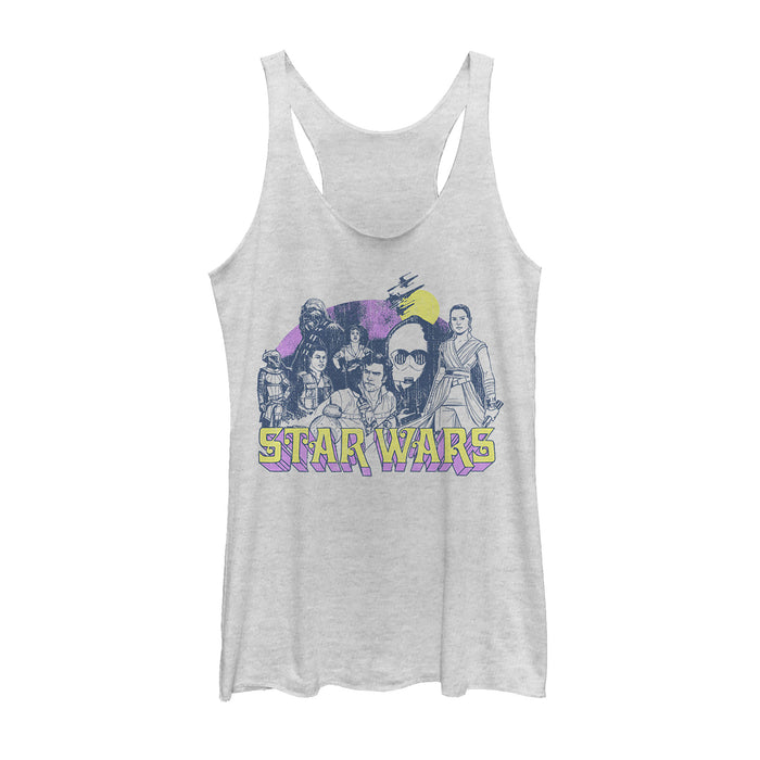 fifth sun Women's Star Wars: The Rise of Skywalker Vintage Collage Racerback Tank Top