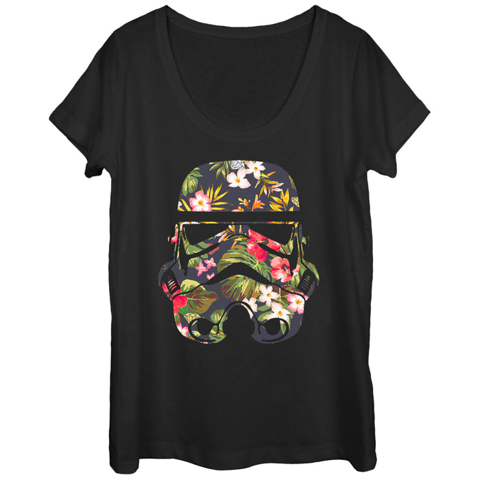 fifth sun Women's Star Wars Tropical Stormtrooper Scoop Neck