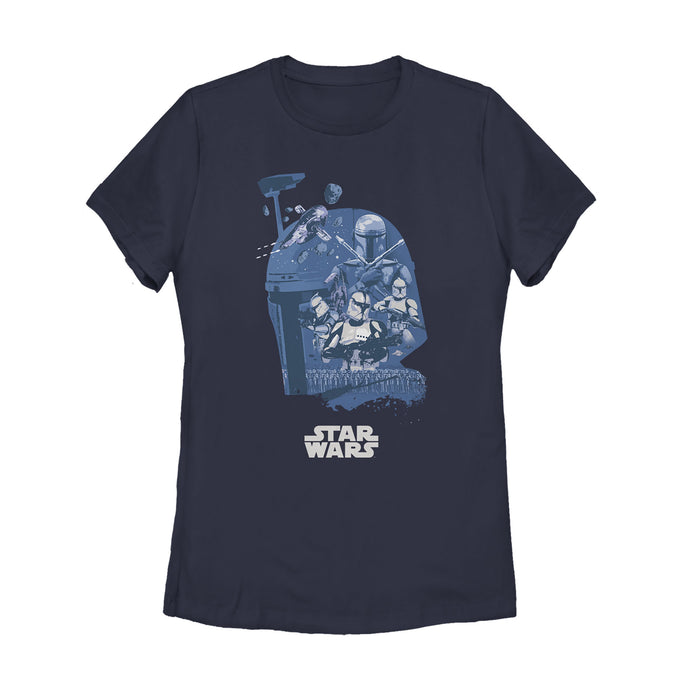 fifth sun Women's Star Wars Unifying Boba Fett Collage T-Shirt