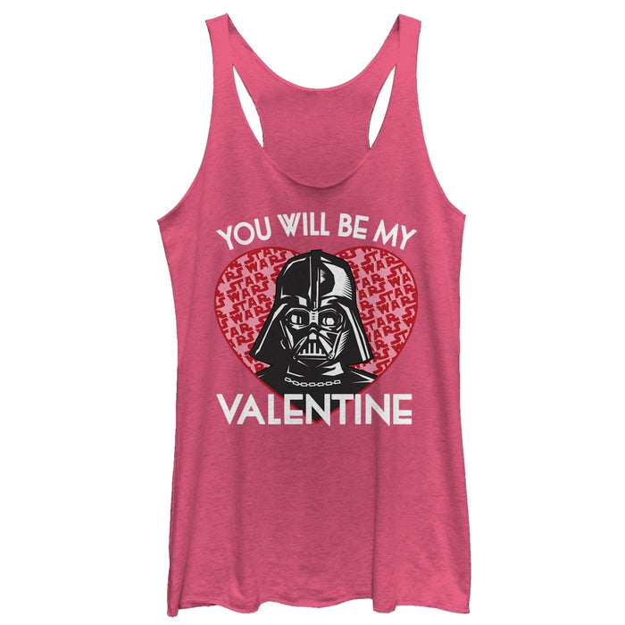 fifth sun Women's Star Wars Valentine Darth Vader Invitation Racerback Tank Top