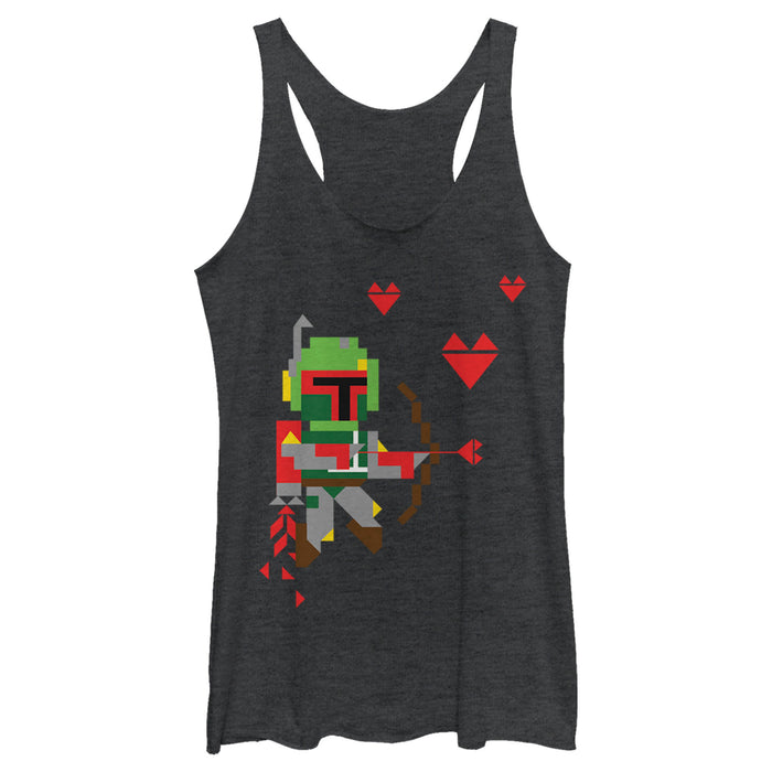 fifth sun Women's Star Wars Valentine's Day Boba Fett Cupid Racerback Tank Top