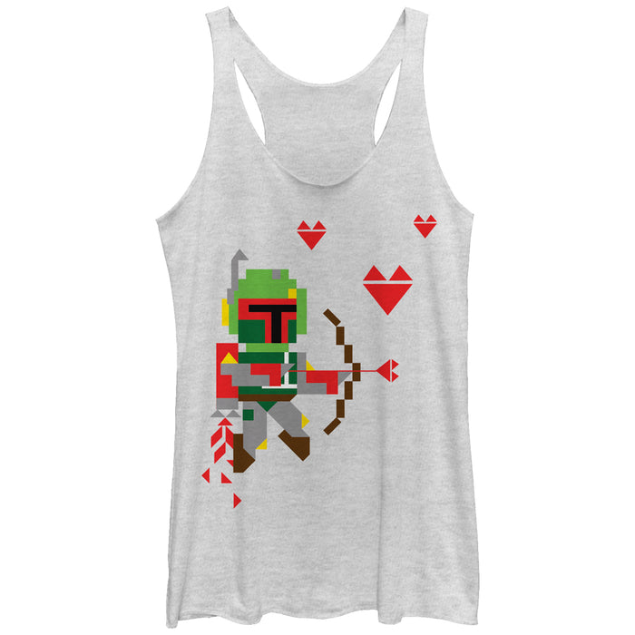 fifth sun Women's Star Wars Valentine's Day Boba Fett Cupid Racerback Tank Top