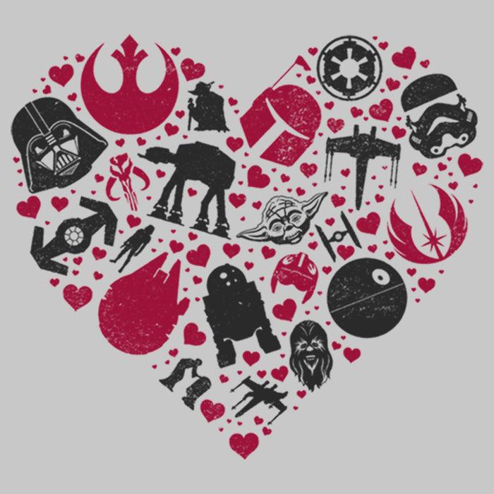 Fifth Sun Women's Star Wars Valentine's Day Heart Icons T-Shirt