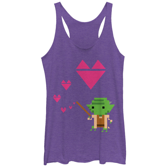 fifth sun Women's Star Wars Valentine's Day Yoda Racerback Tank Top