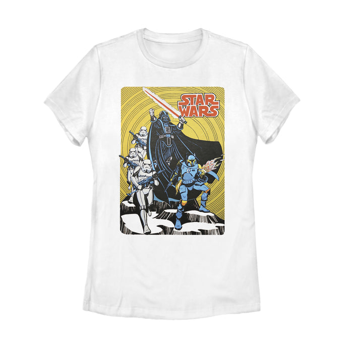 fifth sun Women's Star Wars Vintage Dark Side Cover T-Shirt