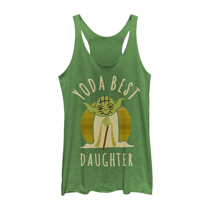 fifth sun Women's Star Wars Yoda Best Daughter Cartoon Racerback Tank Top