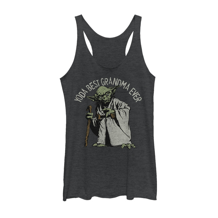 fifth sun Women's Star Wars Yoda Best Grandma Ever Racerback Tank Top