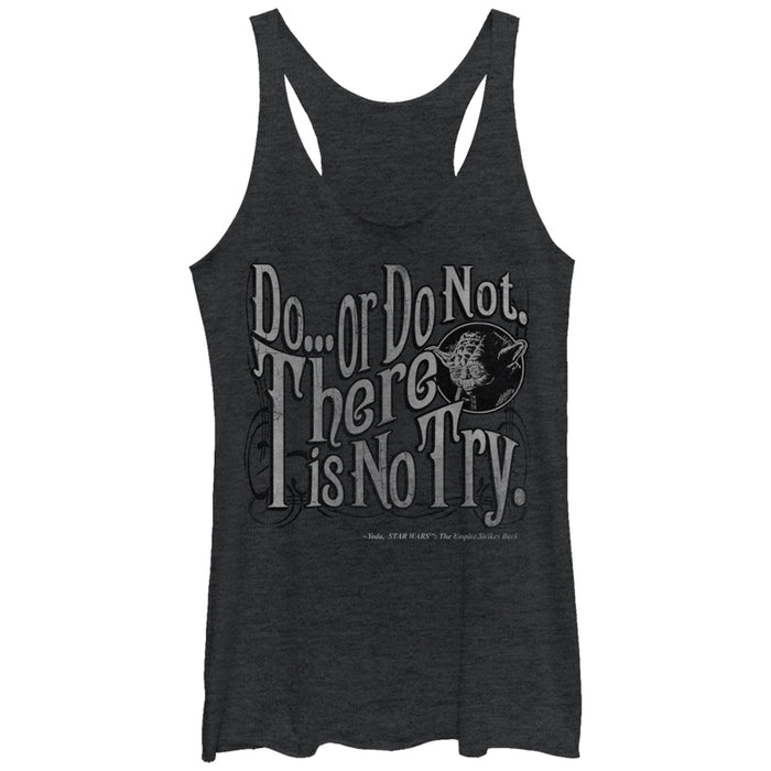 fifth sun Women's Star Wars Yoda Do or Do Not Racerback Tank Top