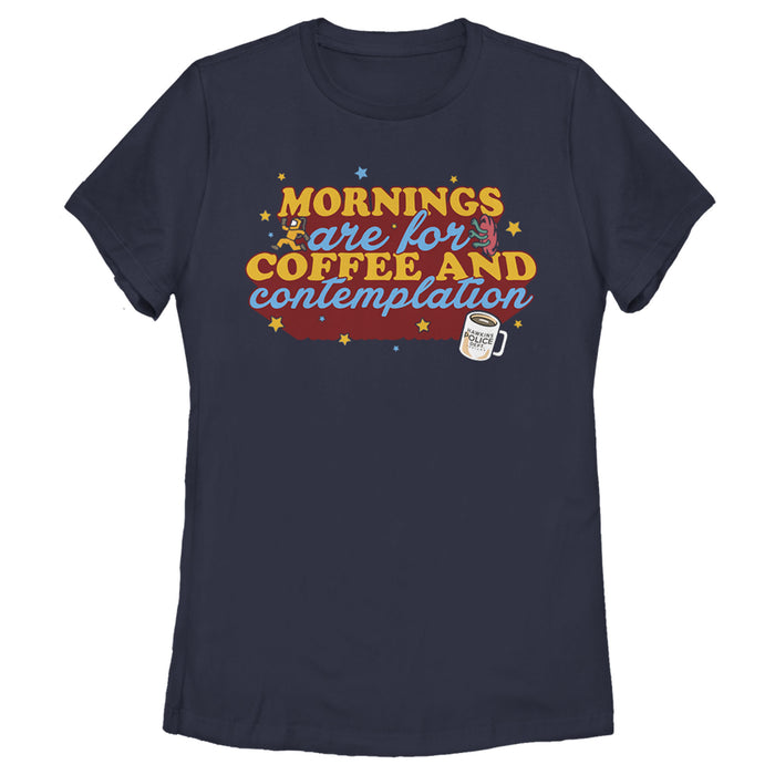fifth sun Women's Stranger Things Coffee And Contemplation Typographic T-Shirt