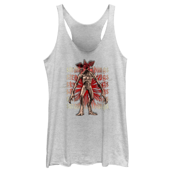fifth sun Women's Stranger Things Demogorgon Monster Logo Stacked Racerback Tank Top