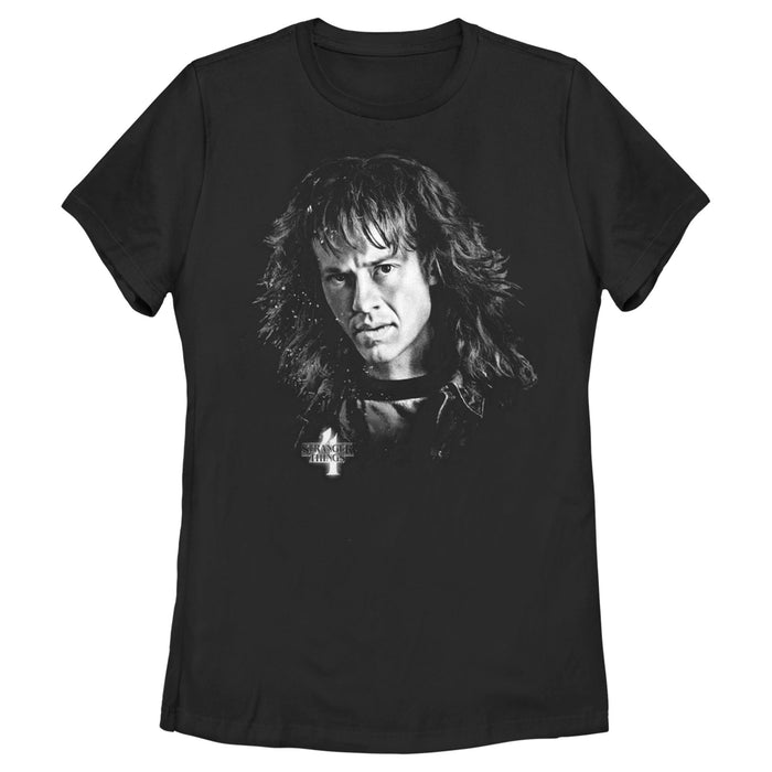 fifth sun Women's Stranger Things Eddie Munson Black and White T-Shirt