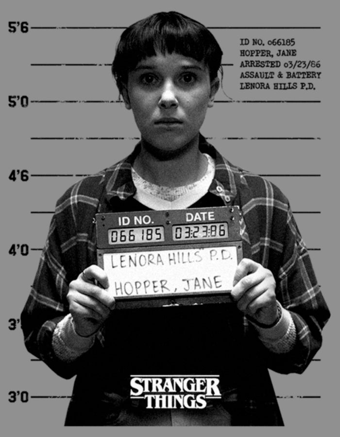 Fifth Sun Women's Stranger Things Eleven Mugshot Racerback Tank Top