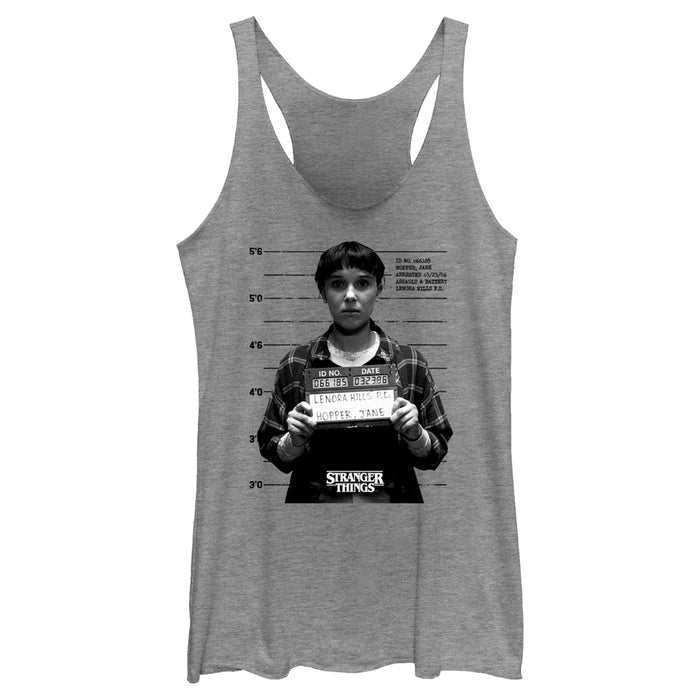 fifth sun Women's Stranger Things Eleven Mugshot Racerback Tank Top