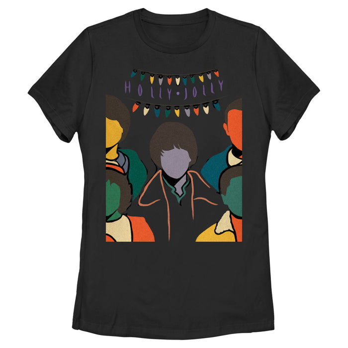 fifth sun Women's Stranger Things Faceless Gang Holly Jolly T-Shirt