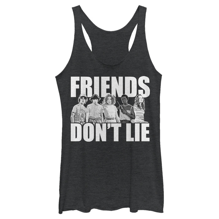 fifth sun Women's Stranger Things Friends Don't Lie Character Pose Racerback Tank Top