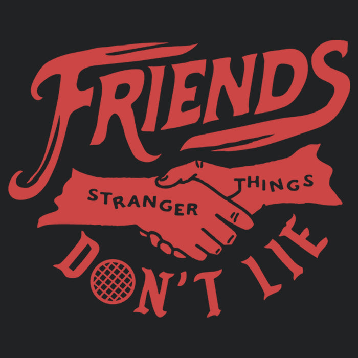 Fifth Sun Women's Stranger Things Friends Don't Lie Handshake Racerback Tank Top