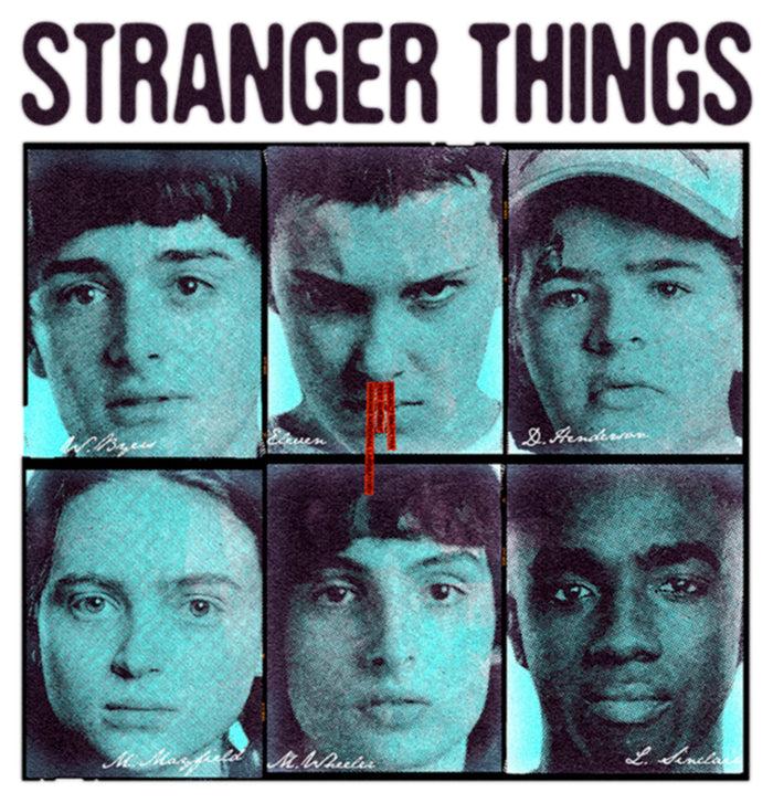 Fifth Sun Women's Stranger Things Gang Bleeding Nose Stacked T-Shirt