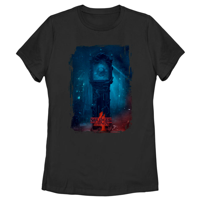 fifth sun Women's Stranger Things Grandfather Clock T-Shirt