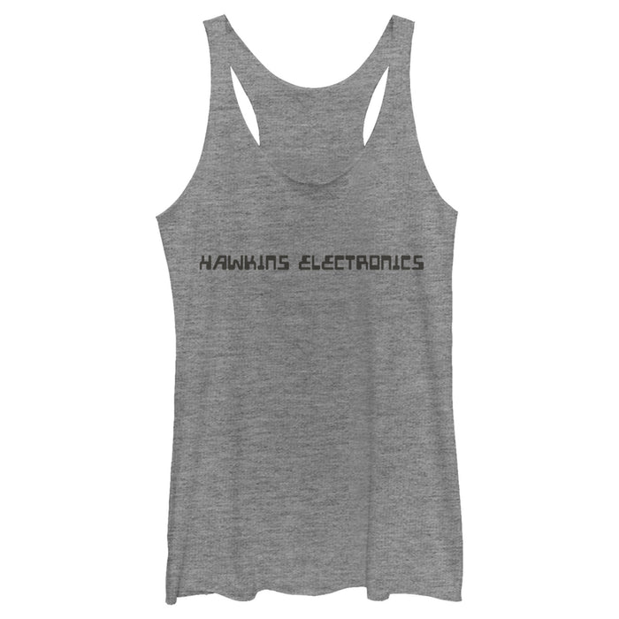 fifth sun Women's Stranger Things Hawkins Electronics Logo Racerback Tank Top