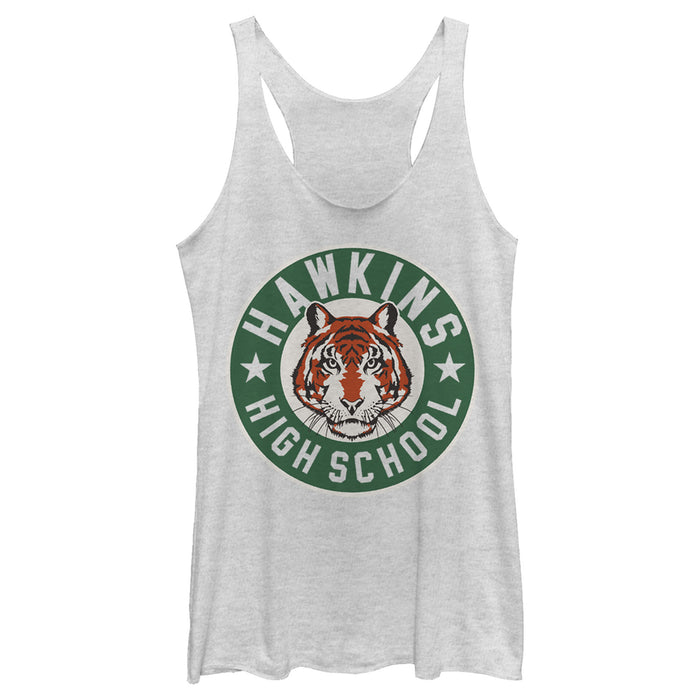 fifth sun Women's Stranger Things Hawkins High School Tiger Mascot Racerback Tank Top