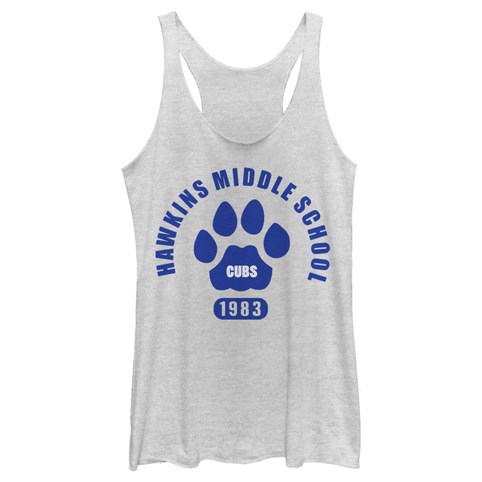 fifth sun Women's Stranger Things Hawkins Middle School Cubs 1983 Racerback Tank Top