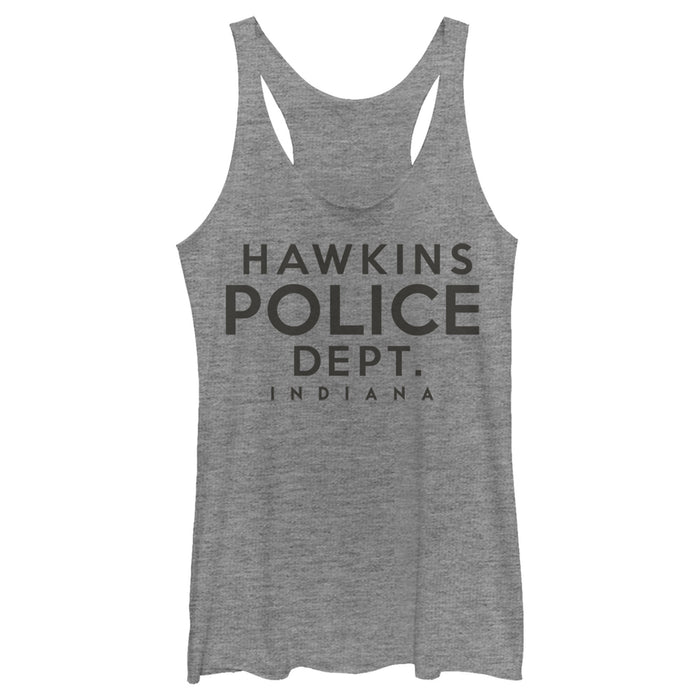 fifth sun Women's Stranger Things Hawkins Police Department Racerback Tank Top