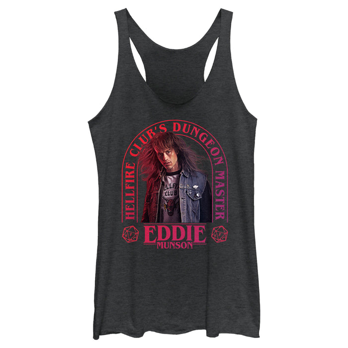 fifth sun Women's Stranger Things Hellfire Club Dungeon Master Eddie Racerback Tank Top