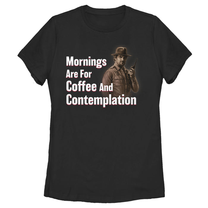 fifth sun Women's Stranger Things Hopper Coffee and Contemplation T-Shirt