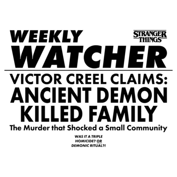 Fifth Sun Women's Stranger Things Newspaper Weekly Watcher T-Shirt