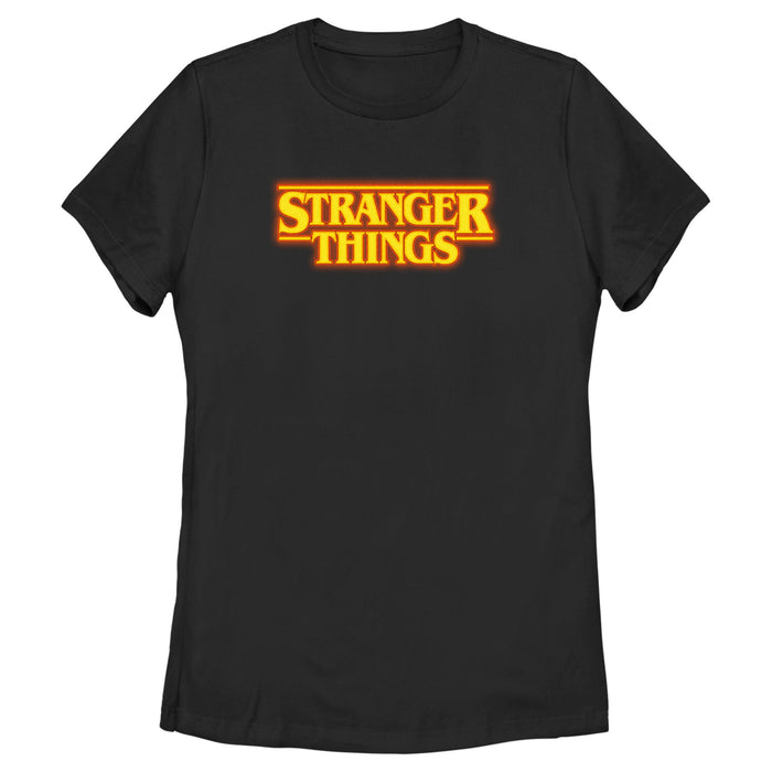 fifth sun Women's Stranger Things Orange Logo T-Shirt