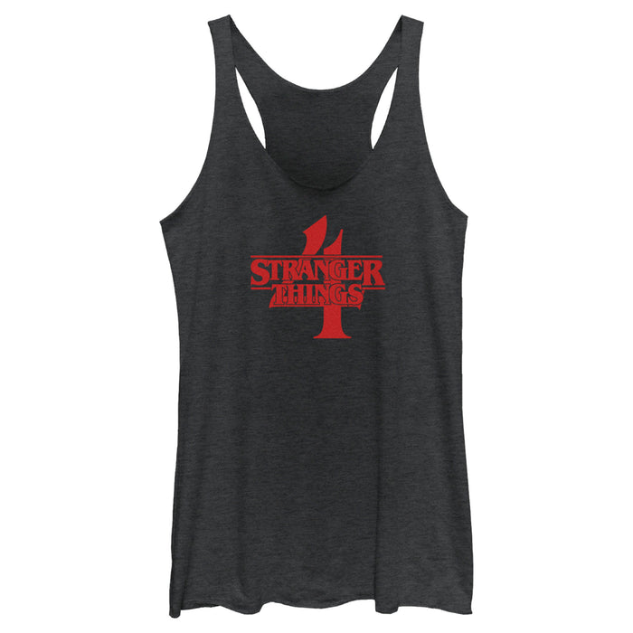 fifth sun Women's Stranger Things Red Logo 4 Racerback Tank Top