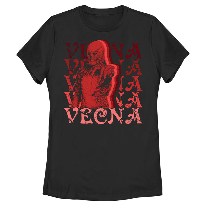 fifth sun Women's Stranger Things Red Vecna Stacked T-Shirt